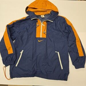 Vintage Nike‎ Anorak Jacket Windbreaker Pullover Navy Orange M